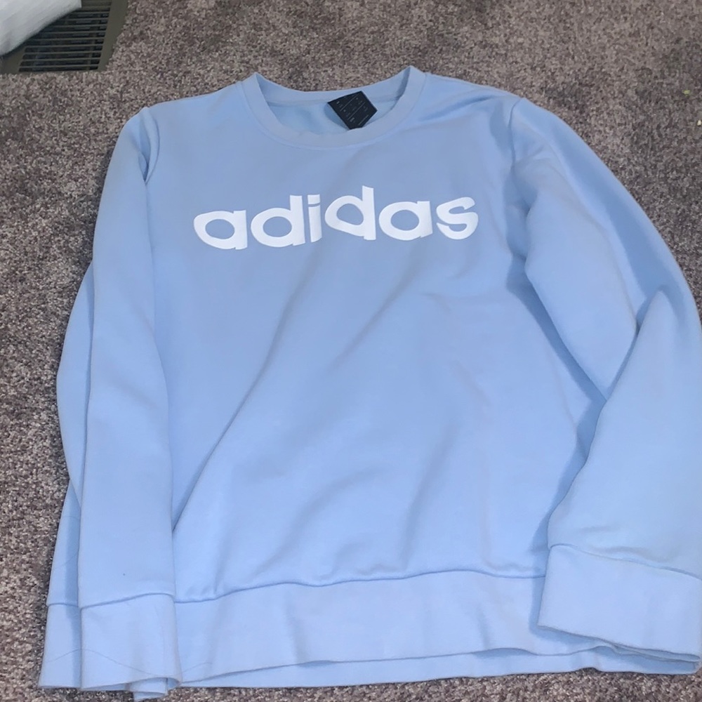 blue adidas crewneck